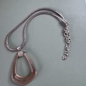 Brighton ASTORIA Crystal Champagne Resin Pendant Silver Necklace